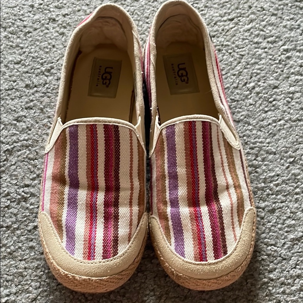 UGG Multicolor Striped Delizah Moc Flats